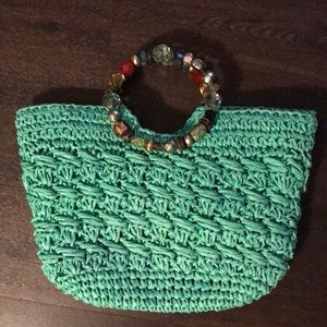 Blue Miami Straw Tote